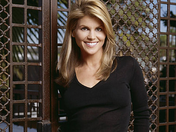 Lori Loughlin, black dress, cute smile, blonde hair, actress, female HD wallpaper