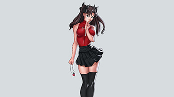 Hot Rin Tohsaka, Fate/stay night, anime girl HD wallpaper