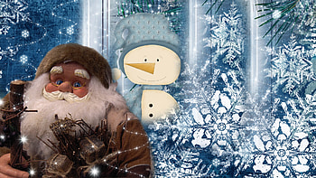 Winter Friends, winter, snowman, abstract, firefox persona, santa clause, snow, christmas HD wallpaper