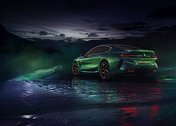 Rear, BMW M8 Gran coupe, rear view, luxury car HD wallpaper