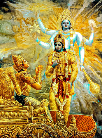 KRISHNA AND ARJUN, art, God HD phone wallpaper