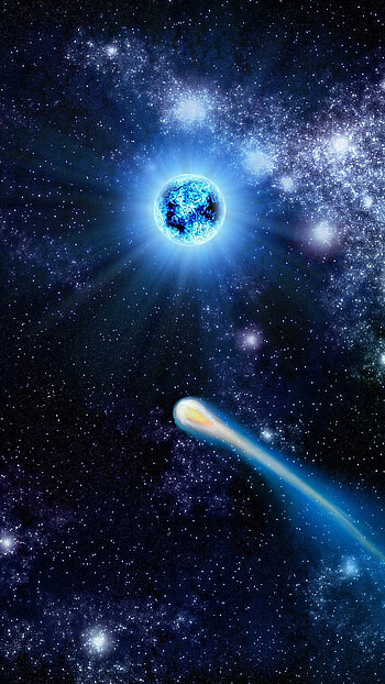 Blue comet , Celestial beauty, Astral backgrounds, Stellar wonders HD phone wallpaper