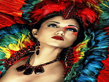 colorful, feathers, carneval, beauty HD wallpaper