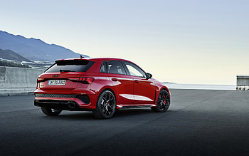 2022, Audi RS3 Sportback, rear view, exterior, new red RS3 Sportback, race track, German cars, Audi HD wallpaper