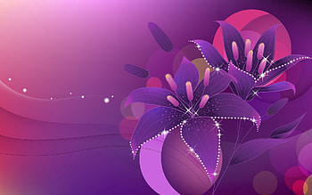 Flowers, Lilac, Vector, Shine, Brilliance, Lily HD wallpaper