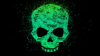 Green Skull , skull, artist, artwork, digital-art, dark, black HD wallpaper
