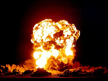 Kaboom, explosion, flames, hot, fireball, fire HD wallpaper