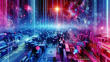 Cyber Virtual Reality Cityscape, virtual reality, futuristic, Abstract, neon lights HD wallpaper