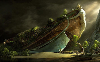 boat, dessert, sand, place HD wallpaper