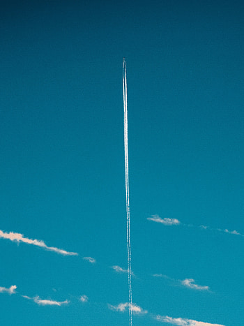 Sky, Clouds, Minimalism, Plane, Airplane, Track, Trace HD phone wallpaper