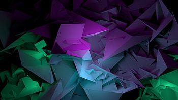 abstract, shapes, purple, green HD wallpaper