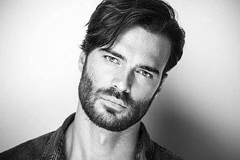 Giulio Berruti, black, white, man, face, actor, bw HD wallpaper