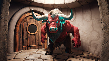 Majestic Minotaur: A Stunning Ultra Experience, minotaur, bull, fantasy, character design, 3D Art HD wallpaper