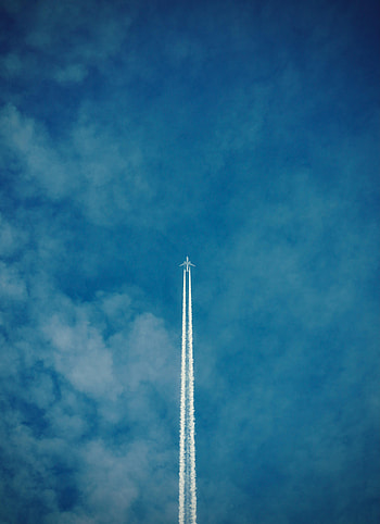 Sky, Clouds, Miscellanea, Miscellaneous, Plane, Airplane, Track, Trace HD phone wallpaper