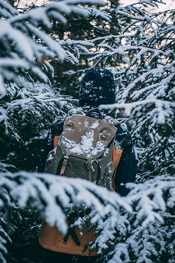 Winter, Snow, Miscellanea, Miscellaneous, Journey, Backpack, Rucksack, Tourism, Tourist HD phone wallpaper