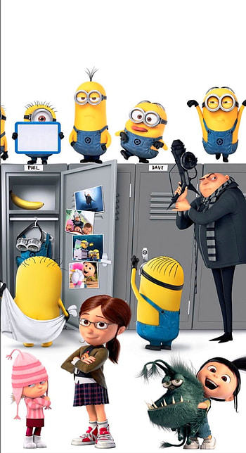 Minions and Gru, art, Animation HD phone wallpaper