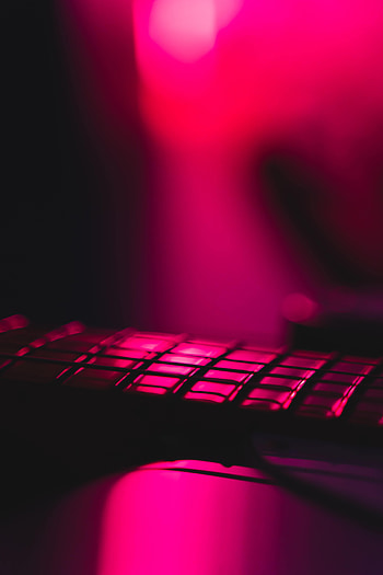 Music, Dark, Neon, Guitar, Vulture, Strings HD phone wallpaper