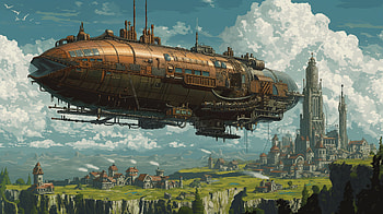 Majestic Steampunk Airship, steampunk, Airship HD wallpaper