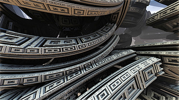 3d Fractal Art, 3D, grey, square, cube, Abstract, fractal HD wallpaper