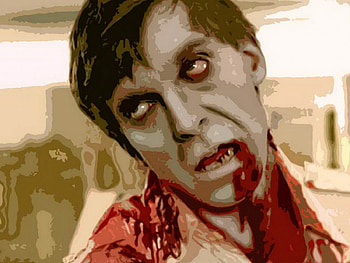 Zombie Art, painting, undead, art, zomie, brains, blood, dead HD wallpaper