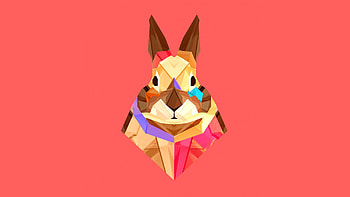 Geometric Animal, Illustration art of animals, Rabbits in polygons HD wallpaper