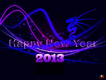 .Happy New Year 2013.ヅ, blue, colorful, stars, holiday, abstract, bright, dragon, happy, New Year 2013, other, creative pre-made, celebration, purple, love four seasons, collages, 2013, xmas and new year HD wallpaper