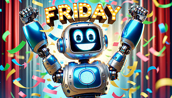 Festive Friday Celebration Robot, friday, celebration, confetti HD wallpaper