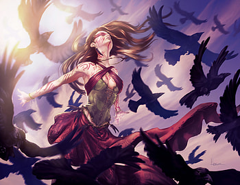 Raven Fantasy Girl, raven, fantasy, artist, artwork, digital-art HD wallpaper