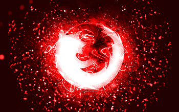 Mozilla red logo, , red neon lights, creative, red abstract background, Mozilla logo, brands, Mozilla HD wallpaper