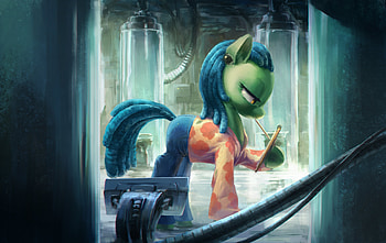 Scientist Pony, pony, artist, artwork, digital-art, 3d HD wallpaper