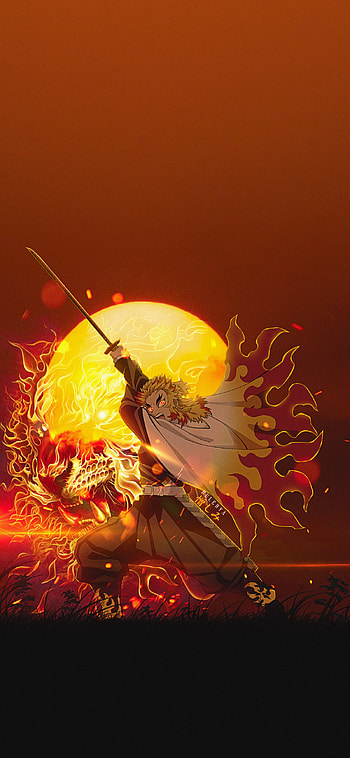 demon slayer, zenitsu, inosuke, rengoku, kimetsunoyaiba, tanjiro, demonslayer, kny, fire, tiger, sun HD phone wallpaper