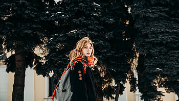 Russian, pretty woman, winter HD wallpaper