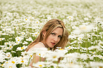 Girl in Flowers, girl, beautiful, flowers HD wallpaper