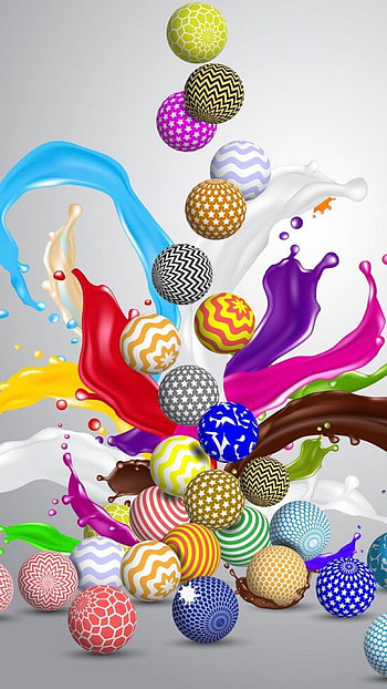 Color balls, electric blue, art HD phone wallpaper