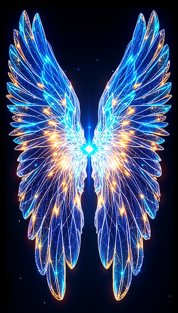 Celestial Glow: Angel Wings , wings, light, Digital Art, fantasy HD phone wallpaper