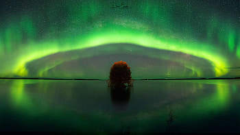 Pinehouse Lake, Saskatchewan, nordic, Aurora Borealis, lights, sky, canada, rock HD wallpaper