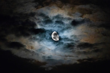 Sky, Night, Clouds, Moon, Dark, Overcast, Mainly Cloudy HD wallpaper