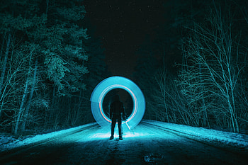 Shine, Light, Miscellanea, Miscellaneous, Long Exposure, zelight, Human, Person, Circle, Portal HD wallpaper