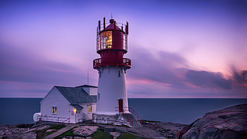 Lighthouse, beacon, ocean, light HD wallpaper