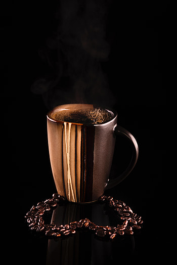 Food, Coffee, Dark, Cup, Grains, Coffee Beans, Grain HD phone wallpaper