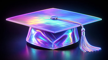 Holographic Graduation Cap — HD wallpaper