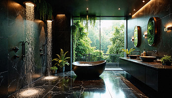 Marble Bathroom Sanctuary — Nature, bathroom, marble, nature HD wallpaper