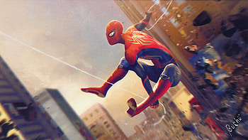Friendly Neighborhood Spider, spiderman, superheroes, artwork, digital-art, art, behance HD wallpaper