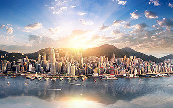Hong Kong cityscape, Impressive buildings, Dual wide , High-definition HD wallpaper