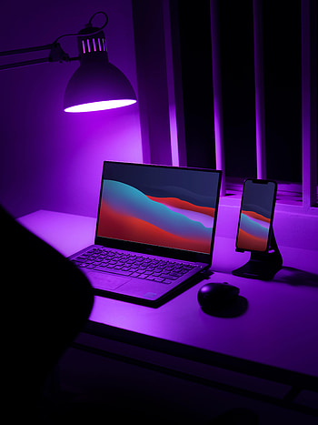 Violet, Miscellanea, Miscellaneous, Neon, Purple, Notebook, Laptop, Tele HD phone wallpaper