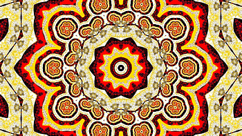 Red Yellow Black Fractal Art Pattern Flower Abstract HD wallpaper