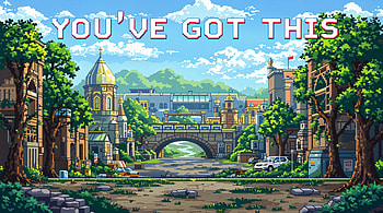 You've Got This: Inspiring Ultra, You've Got This, pixel art, motivational, cityscape, nature HD wallpaper