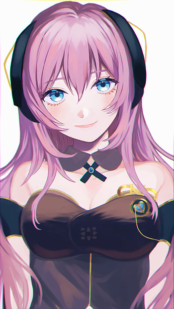 Luka Megurine, Pink hair, Vocaloid heads, Clouds HD phone wallpaper