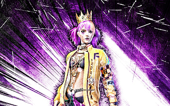 Queen Boxer, grunge art, 2021 games, Fire Battlegrounds, Garena Fire characters, Queen Boxer Skin, violet abstract rays, Garena Fire HD wallpaper