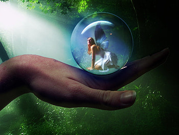 useful_captivity, fairy, 3d, art, hop, balloon, hand HD wallpaper